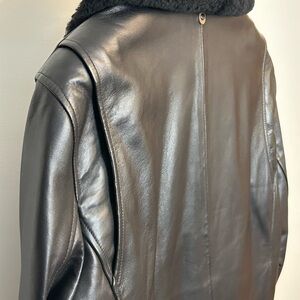 Mackage: Leather biker jacket; goose down fill. 100% Authentic. Excellent condi.